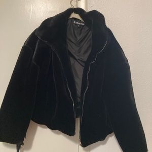 Faux fur fringe jacket